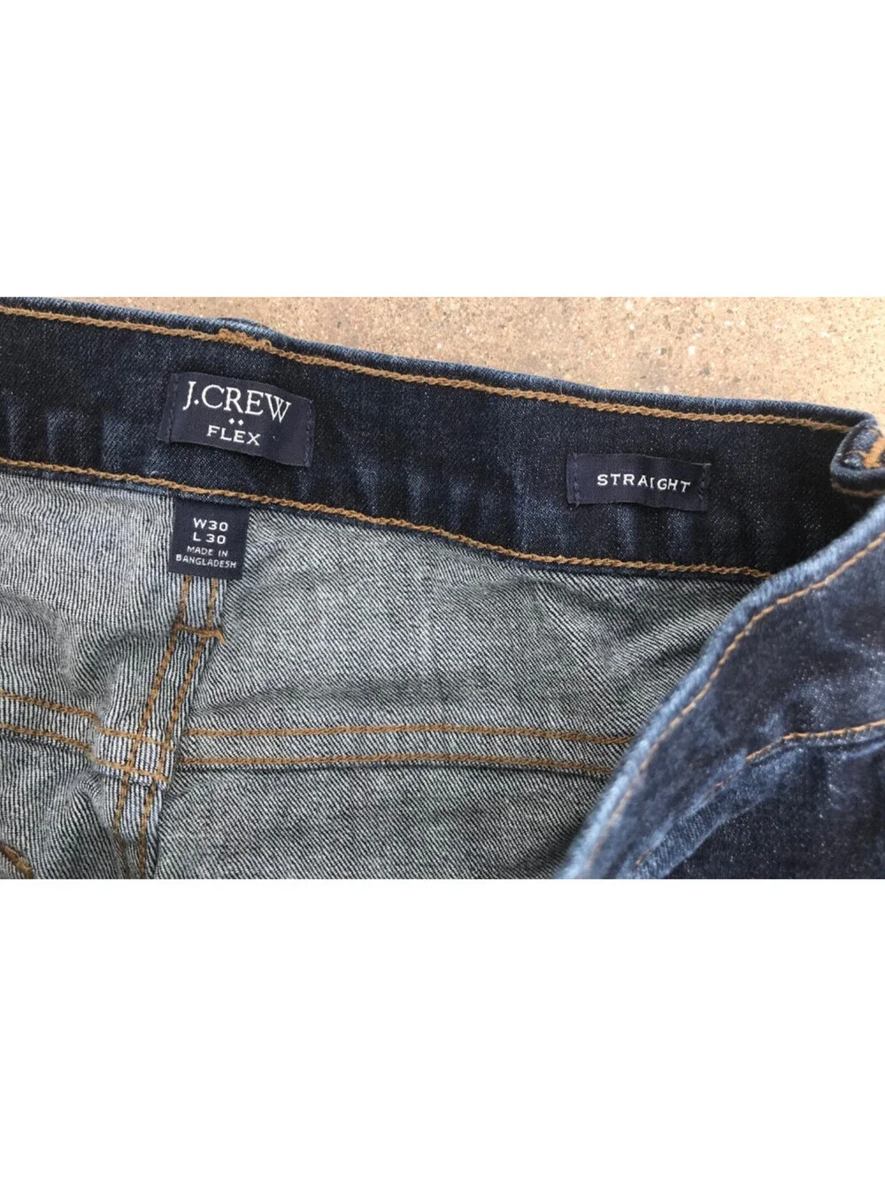 J Crew Flex Straight Jeans Mens 30x30 Blue Stretch Denim Dark Wash Clean Look